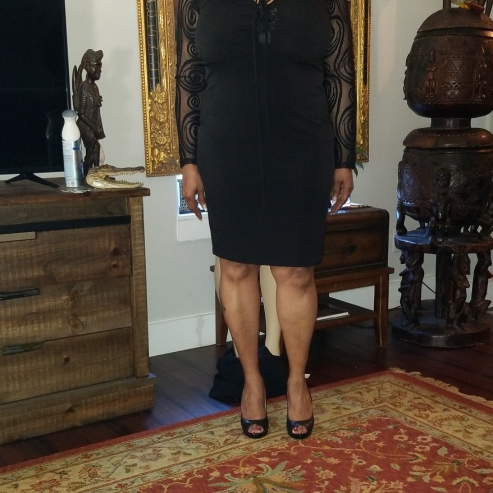 Black /mesh sleeve dress